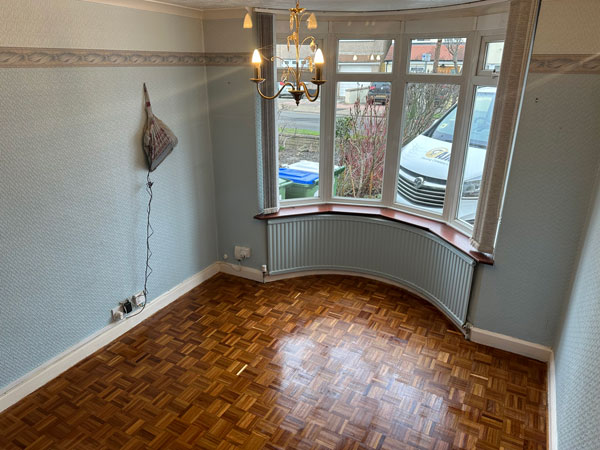 Wood Mosaic Teak Flooring Fully Restored Bromley
