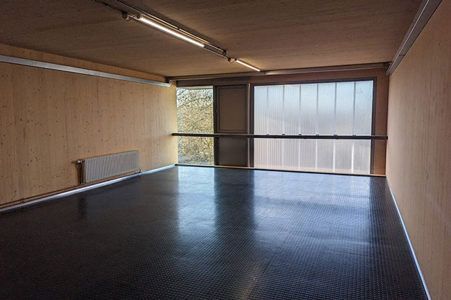 1056m2 Norament 3.2mm Studded Rubber Tiles laid for The Greenwich Enterprise Board at Workstack, Charlton, SE7 7GS